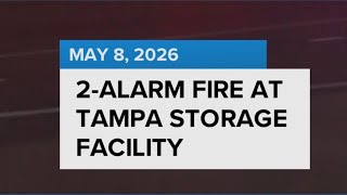 Crews battling 2-alarm fire at storage facility in Tampa