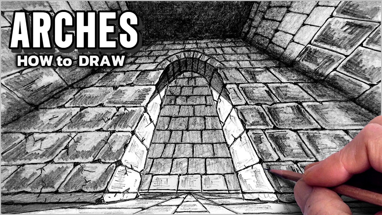 Как нарисовать арки снизу в двухточечной перспективе (руководство для начинающих)