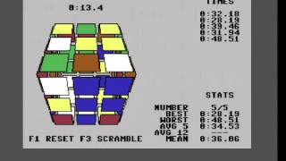 CubeSim64 - Rubik's Cube simulator on C64 screenshot 1