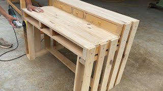Creative Wooden Pallets Recycling Ideas Worth Doing // How To Make A Pallet Computer Desk