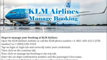 KLM Royal Dutch Airlines Manage BOOKING | Make Bookings and Modify Them Effortlessly!