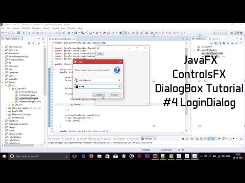 JavaFX ControlsFX DialogBox Tutorial #4 LoginDialog