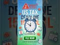 🚨 US Tax Deadline Alert! 🚨Only 2 days left until the April 15, 2026 deadline!
