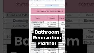 Bathroom Renovation Planner Google Sheets, Bathroom Remodel Planner Bath Room Home Improvement