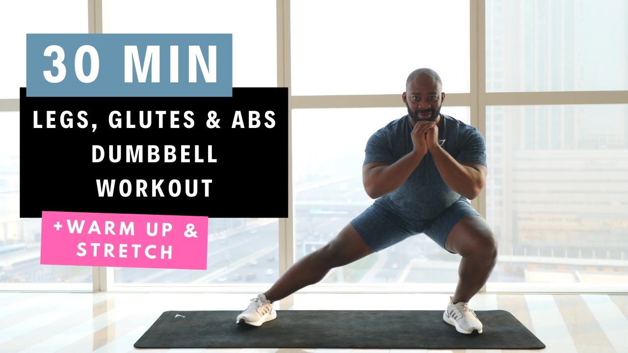 30 Min Legs, Glutes & Abs Dumbbell Workout | LOW IMPACT - YouTube