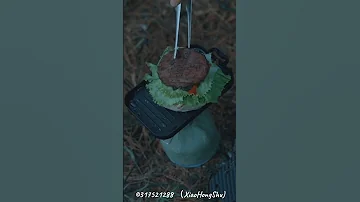 Making A Burger On The Sunflower Grill Plate Campingfood Camping 