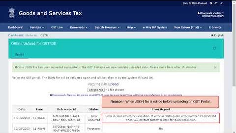 Troubleshooting Schema Validation Error while Uploading JSON in Form GSTR-3B