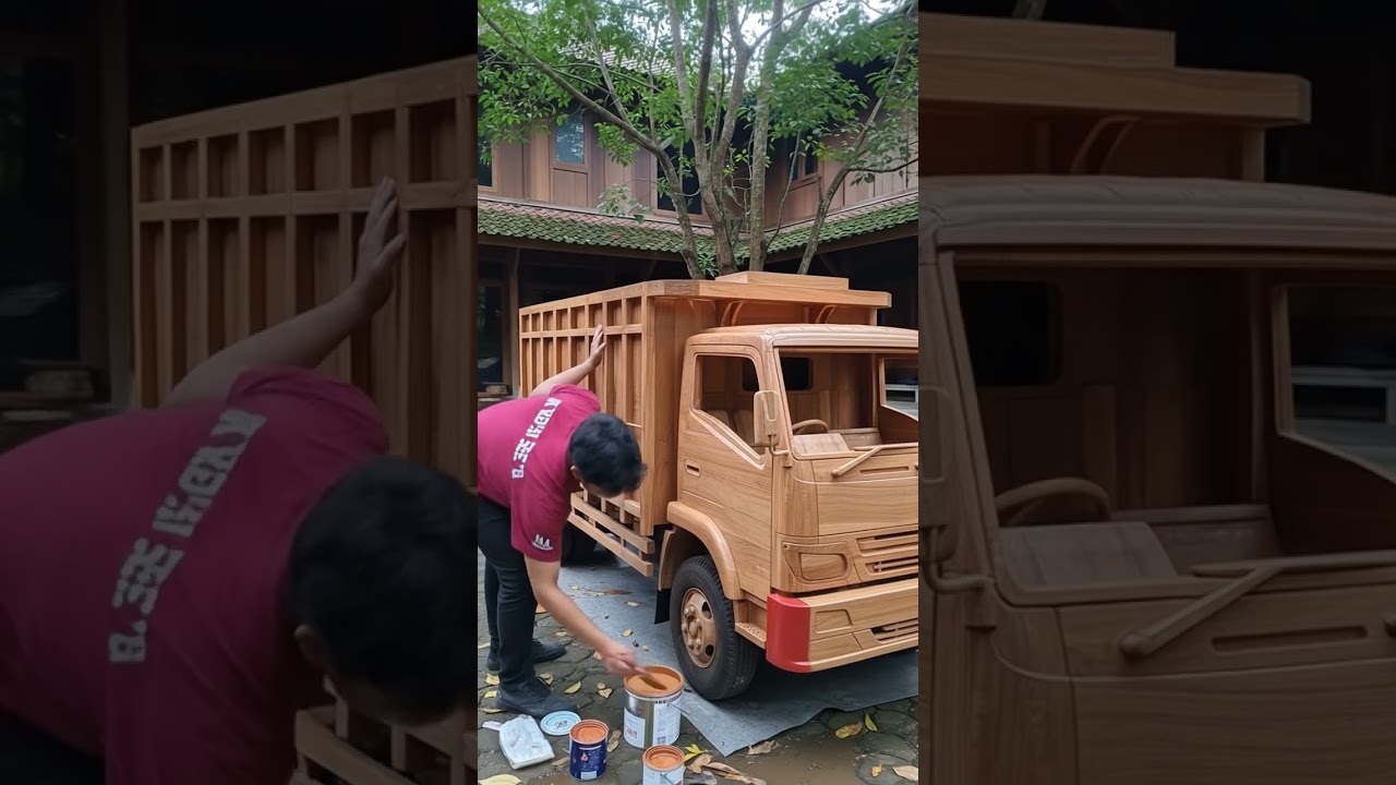 Kerajinan kayu Mobil Truk 
