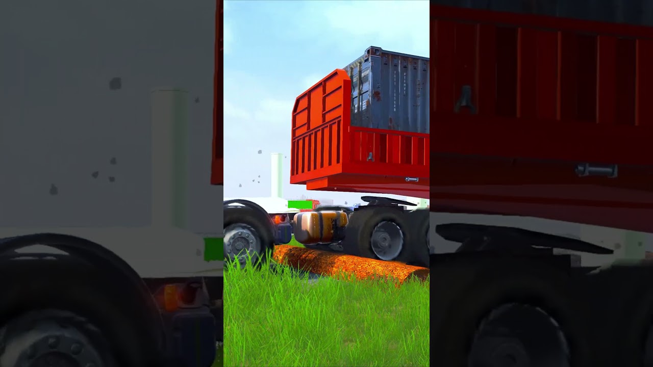 Spintires: Mudrunner.A large car drives through a difficult road.  Gameplay /ep528