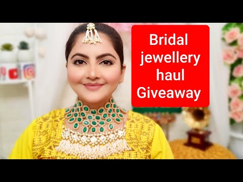 BRIDAL jewellery shopping haul | GIVEAWAY | AJIO HAUL |RARA |JAVERI PEARLS |Amazon  haul|closed