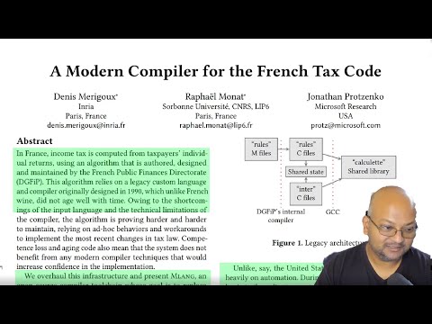 Read a paper: A modern compiler for the French tax code