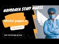 NAVODAYA STAFF NURSE MODEL PAPER -4 || 35 days to go || join the WhatsApp group