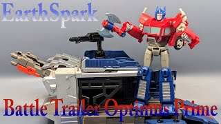 Chuck's Reviews Transformers Takara Tomy Earthspark Battle Base Trailer Optimus Prime