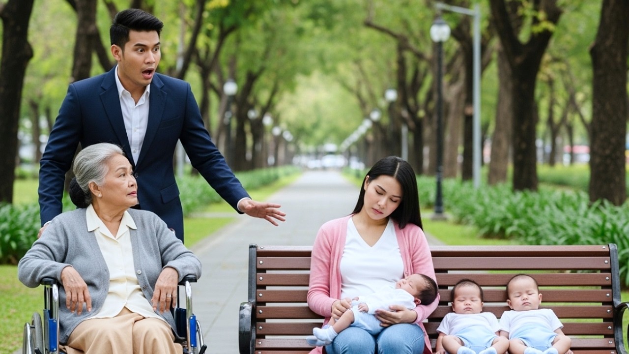 มหาเศรษฐีหนุ่มพาแม่ไปเดินสวนสาธารณะ และตะลึงเมื่อเจออดีตภรรยาที่อุ้มลูกสามคน