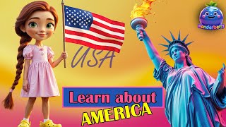 USA for Kids 🦅 Learn Symbols of America - Statue of Liberty, Eagle, American Flag 🌎 Educational Song