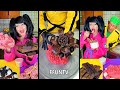 Ice cream challenge! Pink food vs chocolate food ice cream rolls