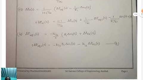 Lecture Video_15EE81_Module-4_State Space Model for a Two Area System_Gunasekari.R