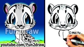 How to Draw Animals - How to Draw a Snow Leopard - Learn to Draw - Fun2draw How to Draw Animals - How to Draw a Snow Leopard - Learn to Draw - Fun2draw