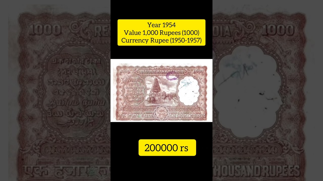 2 lack ka extreme rare note...Year1954...Value1,000 Rupees (1000)CurrencyRupee (1950-1957)