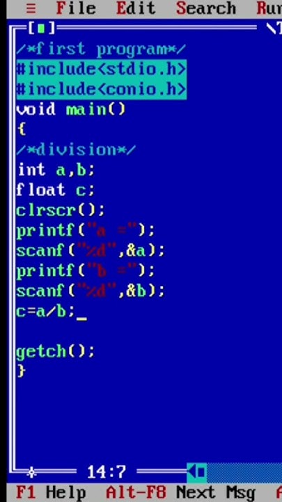 coding for division in c program || c programming for beginners ...