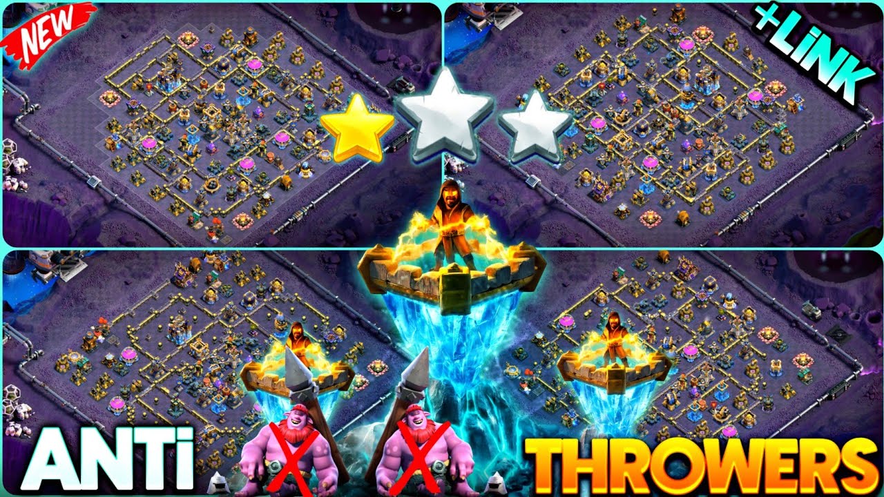 ANTI THROWERS BEST TH18 BASE LINK| TOWN HALL18 NEW TROPHY PUSHING BASE WITH LINK 