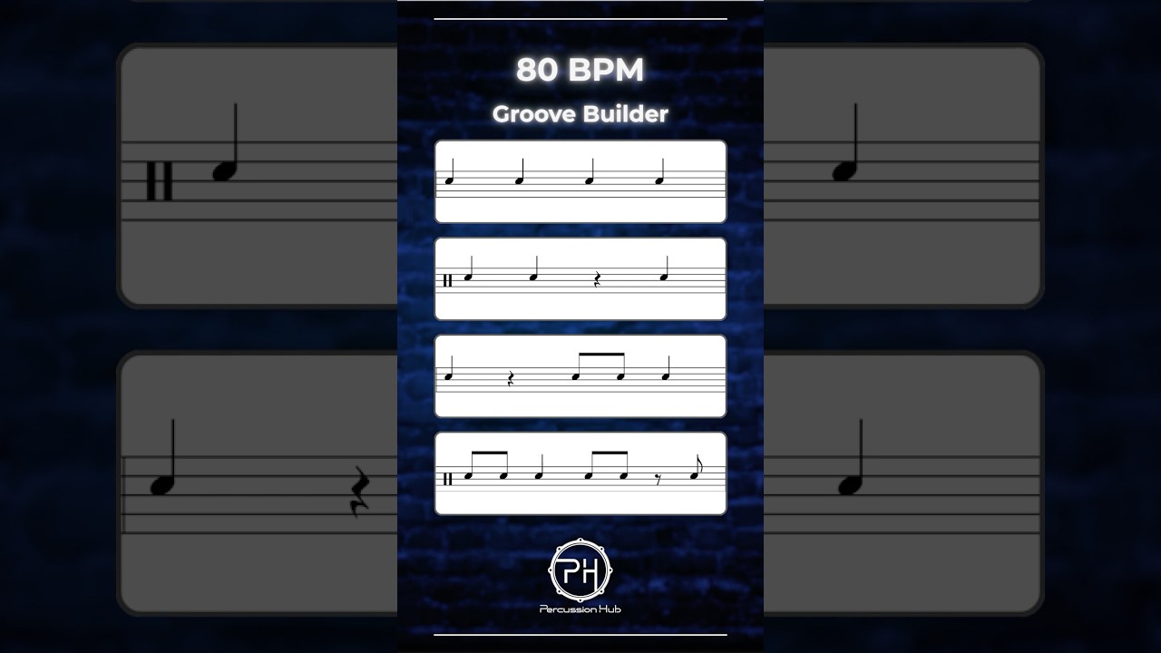 Sight Reading Drum Notation at 80 BPM — Perfect Tempo for Building Confidence