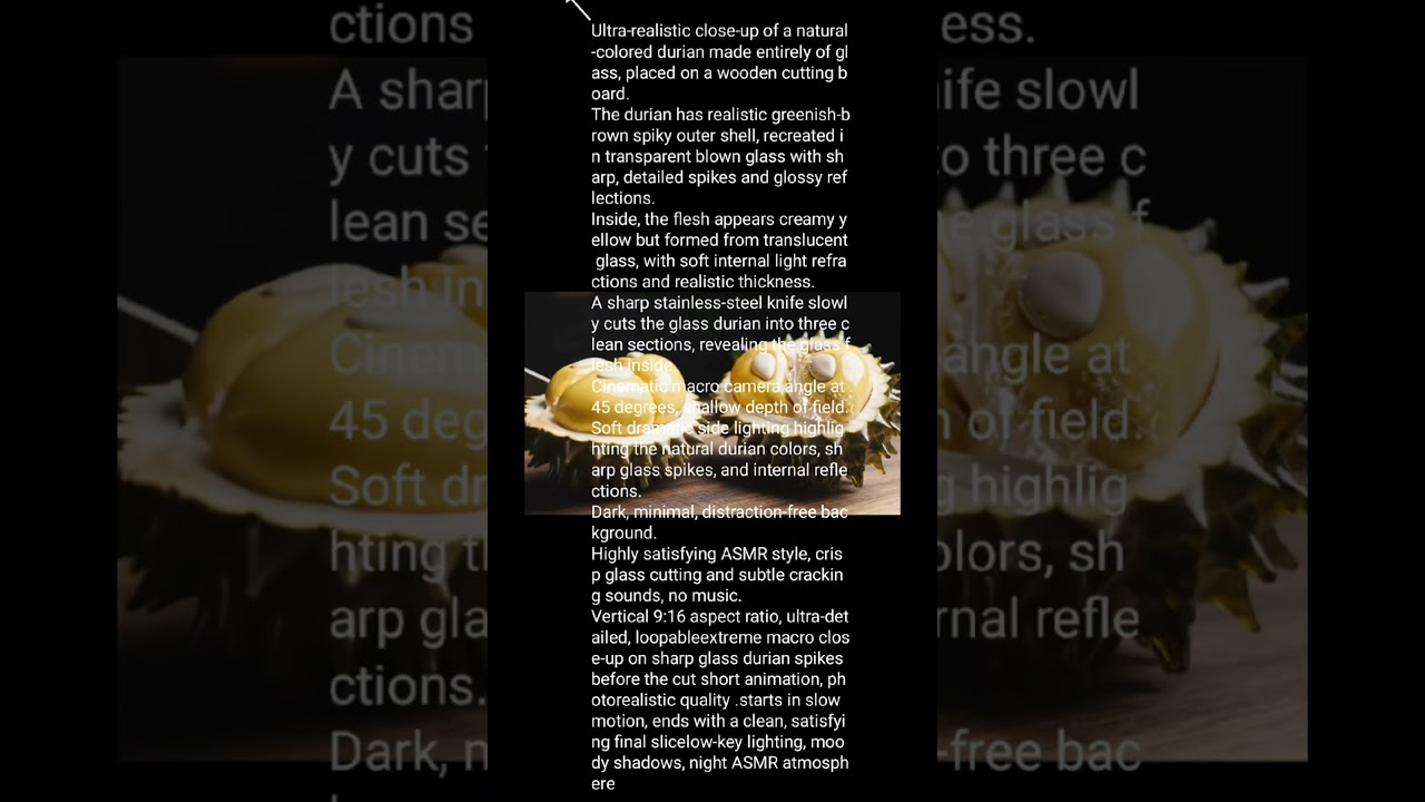 Ai fruit cuttings video prompt 