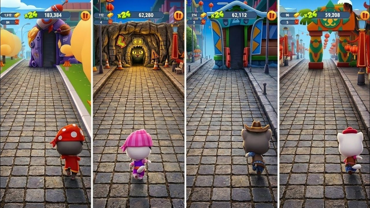 Talking Tom Gold Run: Captain Tom,Pirate Angela,Cowboy Tom,Cowboy Angela (Android/iOS) Gameplay 