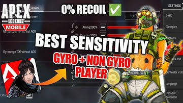 Apex Legends Mobile Best Sensitivity Settings Gyroscope & Non Gyro Player