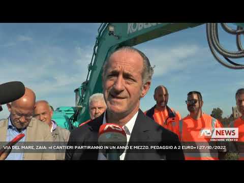 VIA DEL MARE, ZAIA: «I CANTIERI PARTIRANNO IN UN ANNO E MEZZO. PEDAGGIO A 2 EURO» | 27/10/2022