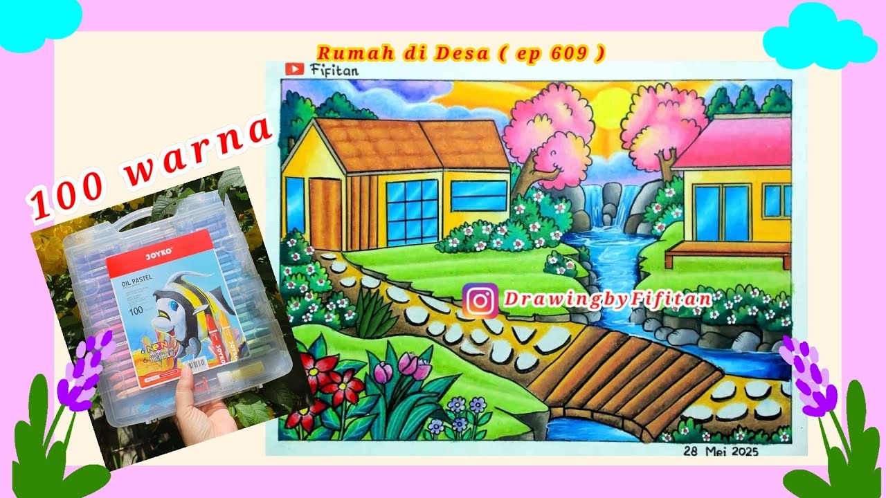 Cara Menggambar Pemandangan di Desa Ep  609