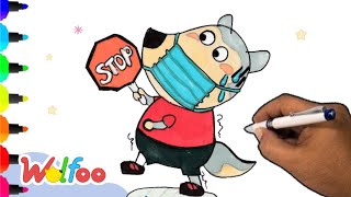 Drawing Wolfoo For Kids Wear Your Mask