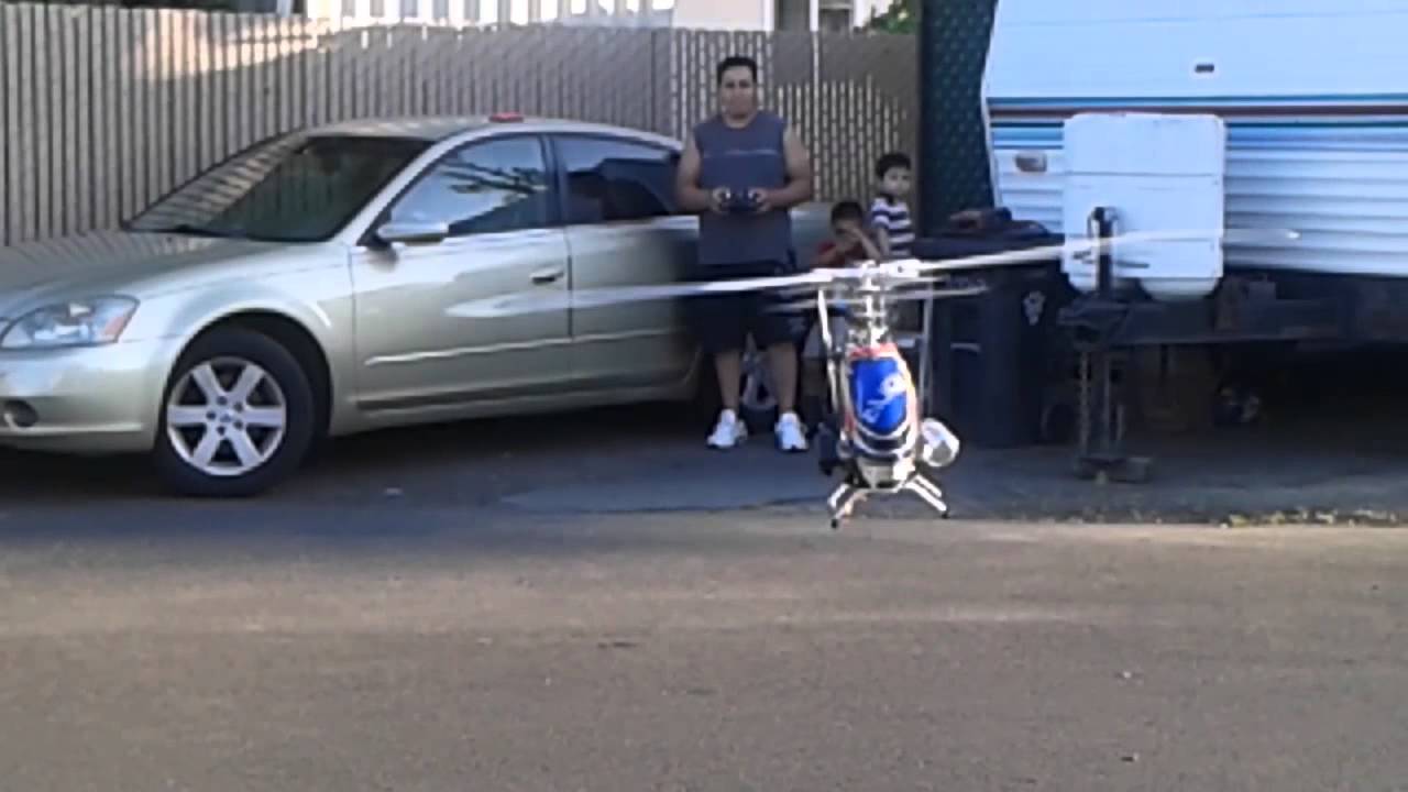 TREX 700 PRO GASSER. FIRST TEST.