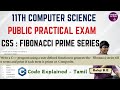 11th Computer Science | Public Practical Exam 2025 | Fibonacci Prime Series | CS5 : Exercise No 5