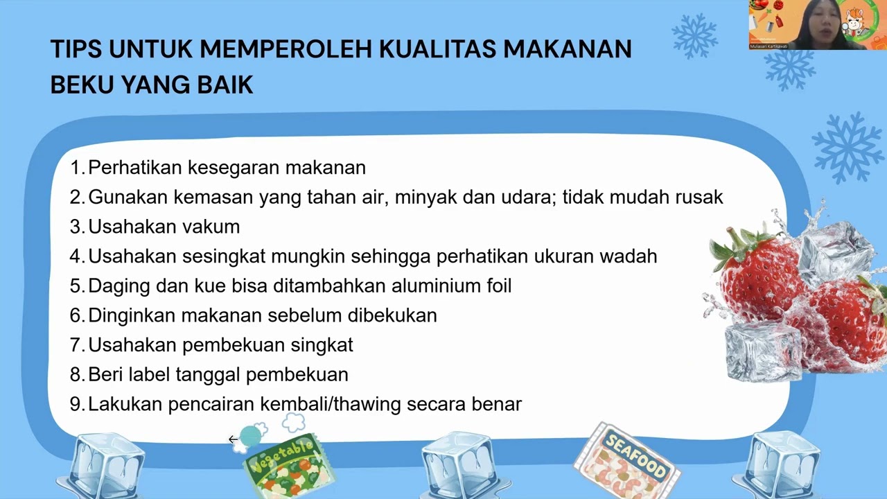 Frozen food (Pengawetan Pangan (Frozen Food) sebagai solusi fluktuasi pengunjung)