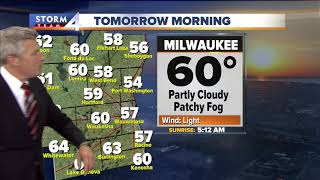 Mostly cloudy, patchy fog Monday night