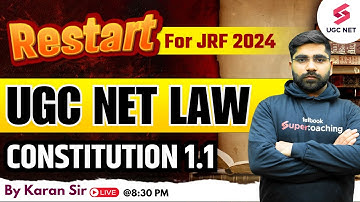 UGC NET 2024 Law | UGC NET Law Revision Constitution | JRF Law Revision | Karan Arora Sir