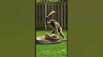 Monkey vs Snake Battle 🐍🔥 To Save Little Puppy 🐶