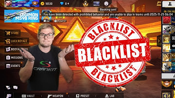 You have been detected with prohibited behavior and are unable to play in teams until date !!  