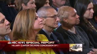 Hillary Clinton Election Loss Concession Speech Full John Podesta Huma Abedin 1080 HD 2016 NOV 9