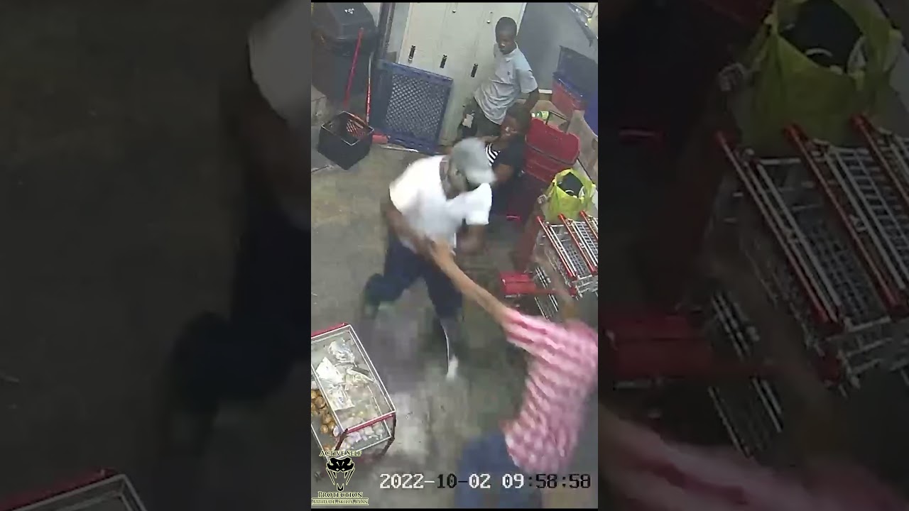 Security Guard Has A Go With Three Armed Robbers #shorts