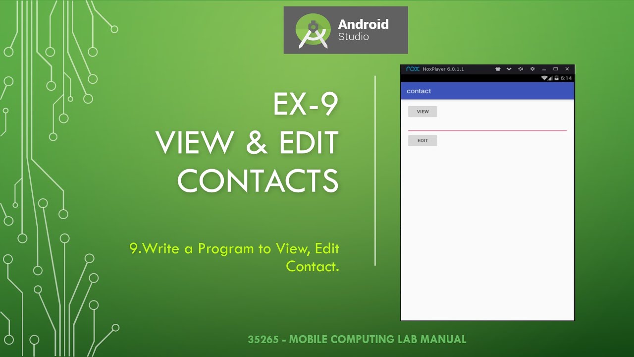 View and Edit Contact using Android Studio Ex-9 - YouTube