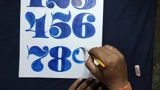 NUMBER DESIGN for artist write 7 8 9