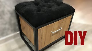 Как сделать пуфик в лофт/индастриал стиле. DIY loft industrial pouf