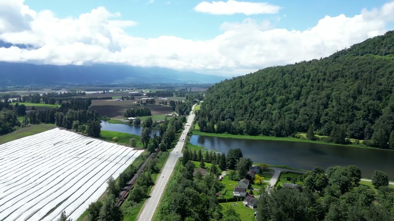 Aerial View for Seabird Island & Fraser River at Agassiz BC Canada May 30,2024