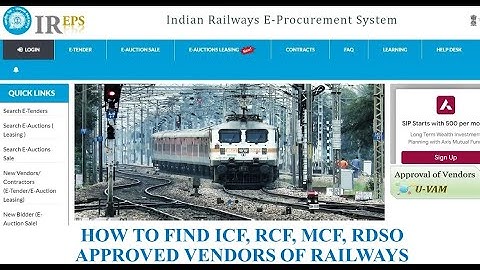 How To Find ICF, RCF, MCF, RDSO Approved Vendors Of Railways,PL No.,Tech Specs, IREPS,NSR,Drawing,