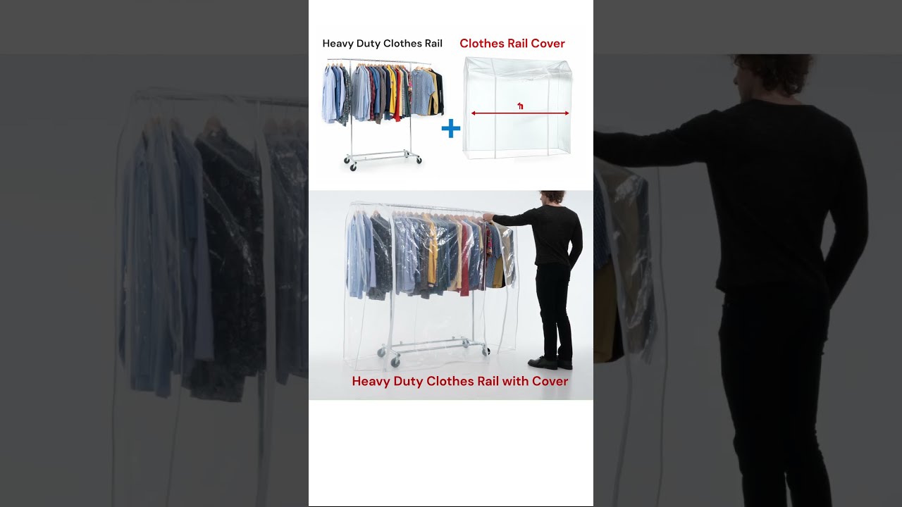 Heavy Duty Clothes Rail with Cover Wardrobe on Wheels Tatkraft Drogo Big tatkraftshop.eu