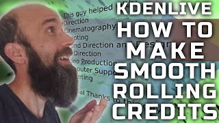 Create Smooth Rolling Credits In Kdenlive