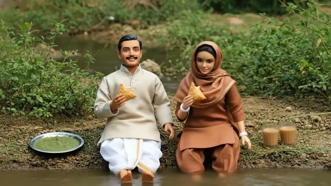 Miniature Cooking ASMR Traditional Samosa & Masala Chai  Indian Village Life Stop Motion