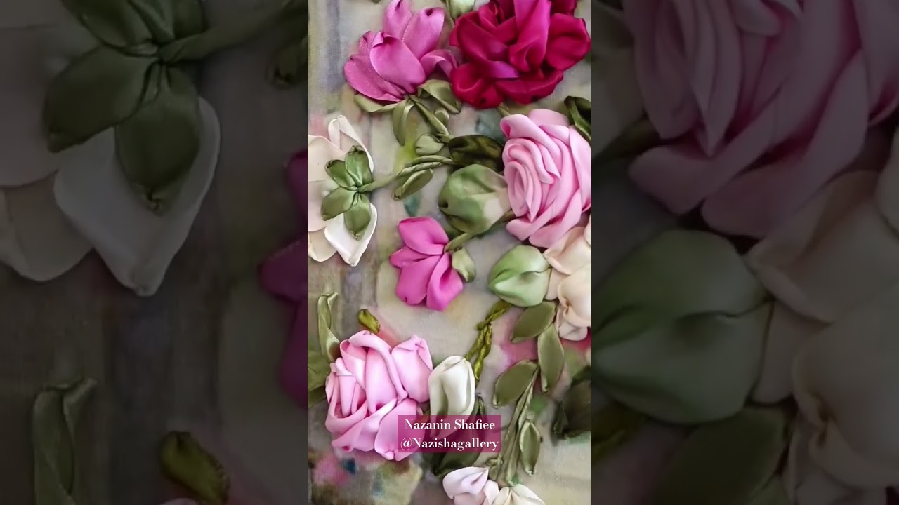 These beautiful ribbon Embroidery roses  